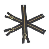 10Pcs 9 Inch (23Cm) #5 Antique Brass Plated Metal Zippers Bulk Close E