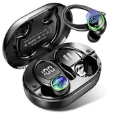 Wireless Earbuds, Bluetooth 5.3 Headphones With Noise Cancelling Mic, Bass Stereo Bluetooth Earphones 50Hrs With Led Display, Ip7 Waterproof Earbuds With Earhooks, Ear Buds For Sports/Workout/Running