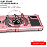 For Cricket Debut Smart Case 2022, With Screen Protector, Ring Kickstand For Magnetic Car Mount, Military Grade Protective, Heavy Duty Shockproof Phone Cover For Cricket Debut Smart-Rose Gold