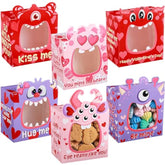 48 Pcs Valentine‘S Day Bakery Treat Boxes With Pvc Window Monster Valentines Cookie Cupcake Boxes For Wedding Sweet Day School Classroom Prize Party Favors Supplies