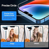 Tempered Glass Screen Protector 6.7'' For Iphone 14 Plus - 3 Pack With Camera Lens Protector & Alignment Frame, Anti-Scratch Case Friendly Transparent Hd Clear Film
