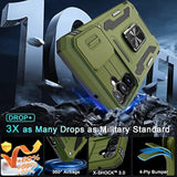 Case For Samsung Galaxy A54 5G With Slide Camera Cover+Screen Protector(1 Pack),Rotated Ring Kickstand Military Grade Shockproof Protective Cover-Olive Green
