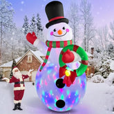 12 Ft Giant Christmas Inflatables Snowman Outdoor Decorations Built-In Rotating Led Lights, Huge Inflatable Snowman Chri