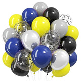 Black And Yellow Balloons, Bat Theme Balloons Birthday Decorations, Navy Blue Yellow Black Silver Balloon City?Style Balloon Party Decorations For Men Kids Boys Birthday Party Supplies Decor