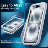 JETech Screen Protector for iPhone 16 6.1-Inch, Tempered Glass Film with Easy Installation Tool, Case-Friendly, HD Clear, 3-Pack