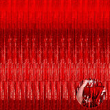 4-Pack Red Foil Fringe Curtains 3.28x9.84 ft for Party and Photo Booth Decor