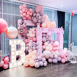 Pastel Pink Purple Balloon Garland Kit, Double Stuffed Lavender Balloons Garland 146Pcs Latex Pastel Pink Purple Gold Balloons For Baby Shower Bachelorette Wedding Birthday Party Decorations