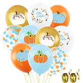 Blue Little Pumpkin Balloons Maple Leaf Garland with Confetti for Baby Shower Party