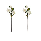 2Pcs Artificial Magnolia Flowers 3 Heads Silk White Magnolia Flowers With Stems Silk Flower Bouquet For Home Office Living Room Wedding Bridal Bouquet Bedroom Floor Vase Decoration