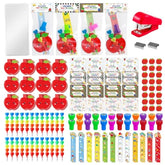 170 Pcs Back To School Gifts For Students First Day Of School Party Favors Stationery Set Supplies For Classroom Gifts, Pencils Notepads Bookmarks Rulers Erasers Stampers Treat Bags Rewards Prizes