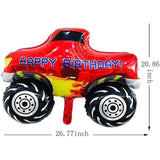 5 Pc Monster Truck Foil Balloons Kids Birthday, Baby Shower, & Car Party Decor