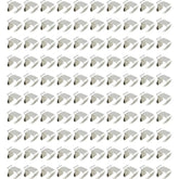100Pcs Silver Manganese Steel Outdoor String Light Clip 0.79X0.79X0.43Inch Christmas Decoration Lamp Clamps