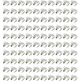 100Pcs Silver Manganese Steel Outdoor String Light Clip 0.79X0.79X0.43Inch Christmas Decoration Lamp Clamps