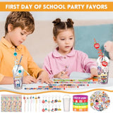 24 Set Back To School Gifts For Students First Day Of School Party Favors Gift Cups Filler Keychain Pencil Straw Sticker Silicone Bracelet For Goodie Bag Fillers Party Favors Gifts