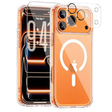 Magnetic Slim Case for iPhone 17 Pro Max, Compatible with MagSafe, Shockproof and Anti-Yellowing, Full Camera Protection, Includes Screen & Lens Protectors, Clear Protective Case
