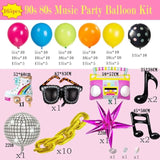 90S 80S Disco Theme Party Decorations, 171Pcs Balloon Arch Kit With Retro Disco Ball Radio Glasses Roller Skate Musical Note Chain Star Foil Balloons For Back To 90S 80S Hip Hop Birthday Supplies