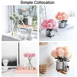 Artificial Flowers, 12Pcs Fake Flowers Silk Artificial Chrysanthemum Ball Hydrangea Bridal Wedding Bouquet For Home Garden Party Wedding Decor (Grey, 12 Pcs)