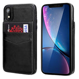 Compatible With Xr Case Wallet With Credit Card Holder, Premium Leather Magnetic Clasp Kickstand Heavy Duty Protective Cover For Xr 6.1 Inch(Black)