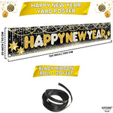 Extra Large 2026 Happy New Year Banner 120x20 Inch for Yard and Party Decor