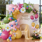 Butterfly Spring Balloon Arch Kit Flower Balloons 159Pcs Green Pink Purple Balloons Fairy Balloons Garland For Wildflower Birthday Party Baby In Bloom Baby Shower Decorations