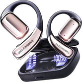 Open Ear Wireless Bluetooth Headphones, Pain-Free Air Conduction Ear Buds With Led Digital Display Charging Case, Sweat Resistant For Running, Safe Driving, And Extended Daily Use