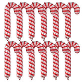 12 Pack Large Red Christmas Candy Cane Foil Balloons Party Decorations