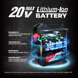 18V (20V Max) Battery, Lithium-Ion 4.0 Ah High Capacity Battery Pack Compactible With Dongcheng 18V (20V Max) Power Tools, Model#