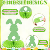 12 Pcs Easter Bunny Party Decoration Honeycomb Centerpieces Bunny Table Decor 3D Paper Honeycomb Table Topper For Easter Party Favor Decor