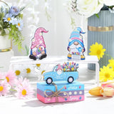 4 Pcs Spring Wooden Table Block Signs Hello Spring Centerpieces Rustic Farmhouse Table Decoration Gnome Truck Tulip Book Stack Sign Tiered Tray Decor For Easter Party Home Supplies