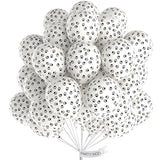 50pcs Paw Print Balloons – 12" Matte White Latex Balloons for Dog, Animal & Birthday Parties
