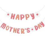 Happy Mothers Day Banner,Mother's Day Garland Banner with Flower for Best Mom Party Supplies Brunch Event Decorations Mother's Day Decor
