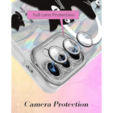 For Samsung Galaxy S25/S24 Case - Compatible With Magsafe Aesthetic Cute Holographic Galaxy S25 Case With Diamond Bling Lens Protector For Samsung S24 Cover For Women Girls, Black White Cat