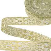 Boho Jacquard Ribbon 10 Yards Gold Embroidery Jacquard Trim For Sewing