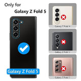 For Samsung Galaxy Z Fold 5 Case With Kickstand & Screen Protector & Card Holder & Sliding Camera Cover & Hinge Protection, Durable Rugged Stand Wallet Phone Case For Galaxy Z Fold 5 2023, Black