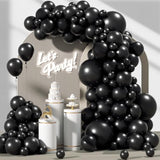 120Pcs Black Balloon Arch Kit, 18 12 10 5 Inch Black Latex Balloons Different Sizes Balloon Garland For Graduation Halloween Birthday Party Decorations