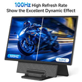 Large Portable Monitor 24 Inch - 1080P Fhd 100Hz Travel Monitor, 125% Srgb Ips Laptop Screen Extender, Vesa Compatible, Height Adjustable Detachable Stand With Usb-C Hdmi For Work Gaming Office Home