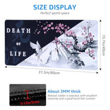 Japanese Style Gaming Mouse Pad, Death Or Life Design, Large Extended Desk Mat, 31.5 X 15.7 Inches, Non-Slip Base