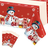 Christmas Decorations Christmas Tablecloth Disposable Plastic Tablecloth Rectangular 3 Pack 54"X108", Xmas Table Cover Party Decorations Indoor Outdoor Table Decoration Party Supplies Backdrop Banner