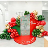 100pcs Green Balloons 12" with Ribbon for Birthday, Christmas, Baby Shower, Safari Party