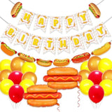 Hot Dog Birthday Decorations Hot Dog Party Decorations With Happy Birthday Banner Hot Dog Balloons Garland