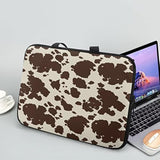 Cow Hide Print Brown Stripe Laptop Bags Cases & Sleeves, Laptop Tote Bag For Women, Computer Bag For 10" 12" 13" 15" 17 Inch Tablet/Notebook/Reader, Carrying Sleeve Handbag With Handle