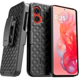 Designed For Motorola G Stylus 5G (2024) Case With Belt Clip Holster - Kickstand Cover Phone Case - Black