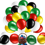 60 Pcs Red Black Green12 Inch Confetti Balloon Latex Balloons with Ribbon for Freedom Black History Month Decorations Birthday Party Favors Supplies