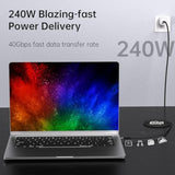 240W Usb 4 Cable 6.6Ft, Supports 8K@60Hz Hd Display & 40Gbps Data Transfer, Usb C To Usb C Fast Charging For Iphone 15/Pro/Plus/Pro Max, Samsung Galaxy, Hub, Docking Station, Monitors And More