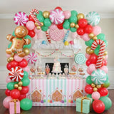 Christmas Balloon Garland Kit with Green, Pink, Red, and Foil Candy Balloons