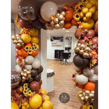 Brown Gold Balloon Set 50Pcs 12 Inch Tan White Metallic Confetti Fall Party Decor