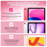 Case For (A16) 11Th Generation 11 Inch 2025, 10Th Generation Case 10.9 Inch 2022 With Pencil Holder,Slim Protective Cover With Clear Back Shell,Auto Wake/Sleep, Watermelon Pink