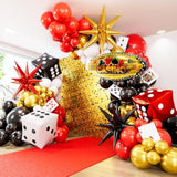 Casino Balloon Arch Garland Kit,149Pcs Casino Balloons Set Red Black And Gold Balloon With Dice, Starburst Foil Balloons For Casino Birthday Las Vegas Themed Game Night Poker Party Decorations