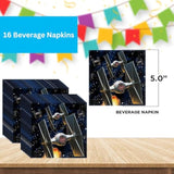 Unique Star Wars Dinnerware Party Bundle - 16 Luncheon & 16 Beverage Napkins, 8 Dinner & 8 Dessert Plates - Star Wars Birthday Party Decorations