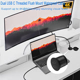 Dual Usb C Threaded Flush Mount Waterproof Cable 10Gbps 2 Usb C 3.1 Male To Fe
